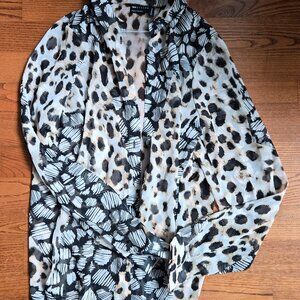 Leopard Print Asos Sheer Blouse